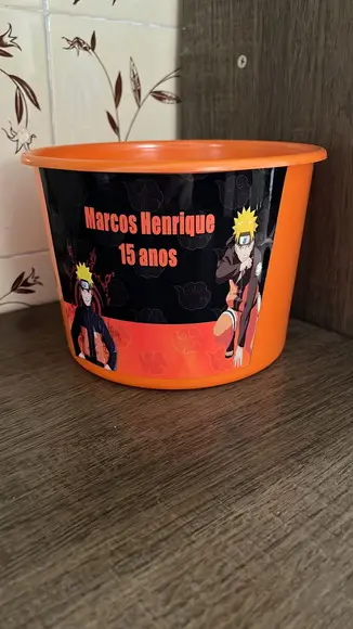 Balde de Pipoca Personalizado Naruto