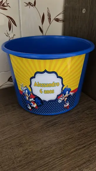 Balde de Pipoca Personalizado Sonic