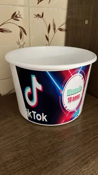 Balde de Pipoca Personalizado Tik Tok