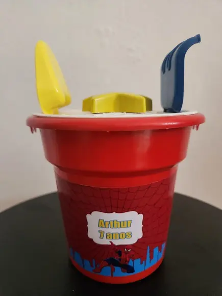 Balde de Praia Personalizado Homem Aranha