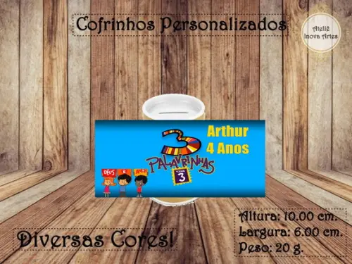 Cofrinho Personalizado 3 Palavrinhas
