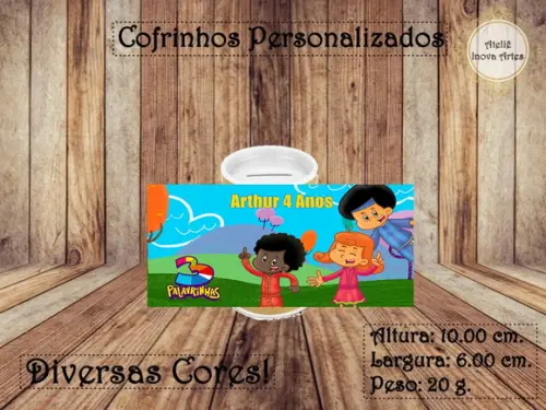 Cofrinho Personalizado 3 Palavrinhas