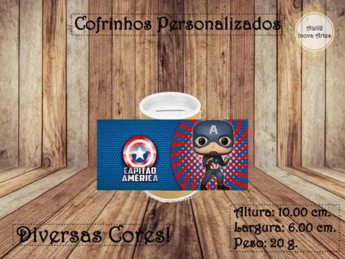 Cofrinho Personalizado Capitão América