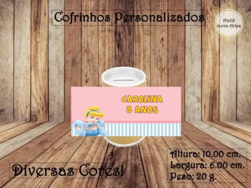 Cofrinho Personalizado Cinderela