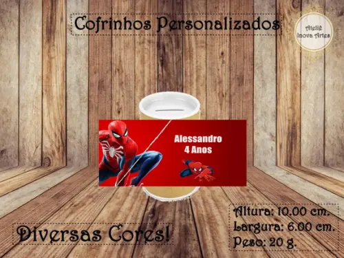 Cofrinho Personalizado Homem Aranha