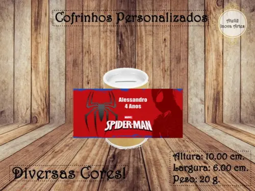 Cofrinho Personalizado Homem Aranha
