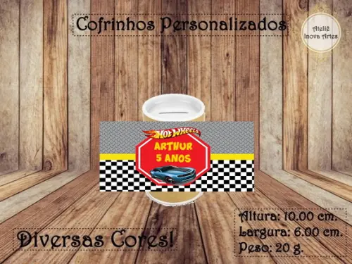 Cofrinho Personalizado Hot Wheels