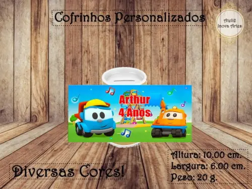 Cofrinho Personalizado Léo o Caminhão