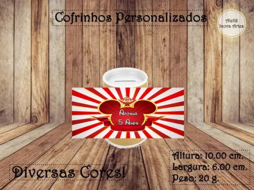 Cofrinho Personalizado Mickey Circo