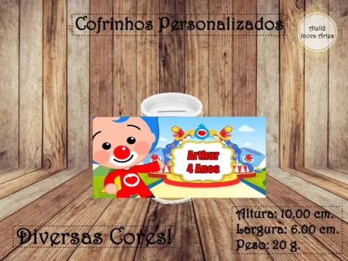 Cofrinho Personalizado Palhaço Plim Plim