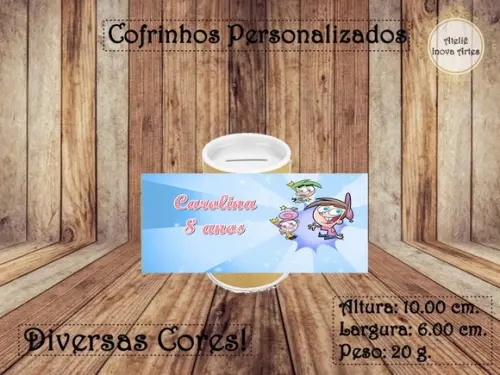 Cofrinho Personalizado Padrinhos Mágicos