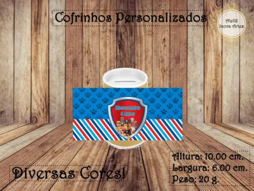 Cofrinho Personalizado Patrulha Canina