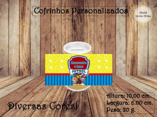 Cofrinho Personalizado Patrulha Canina