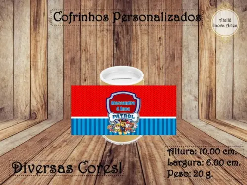 Cofrinho Personalizado Patrulha Canina