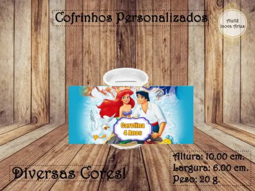Cofrinho Personalizado Pequena Sereia