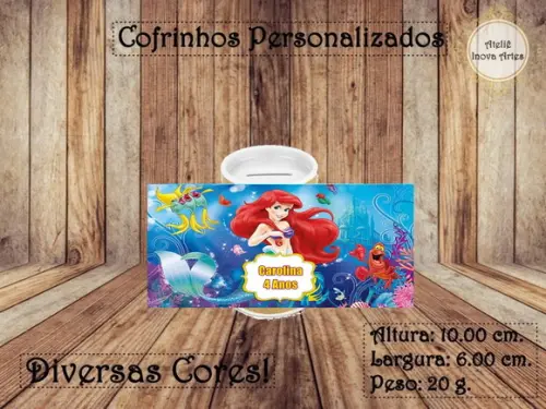 Cofrinho Personalizado Pequena Sereia
