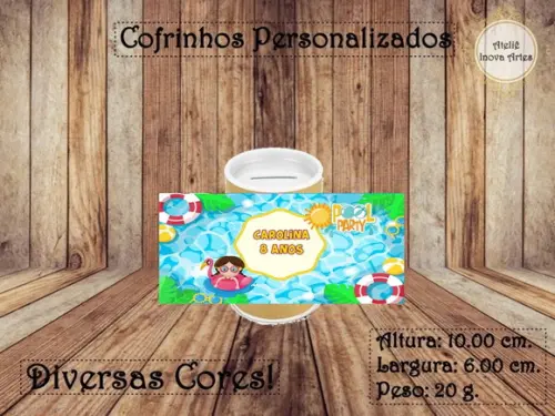 Cofrinho Personalizado Pool Party