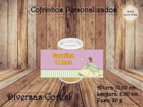 Cofrinho Personalizado Princesa e o Sapo
