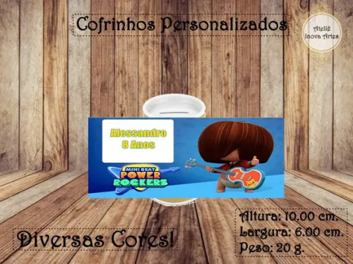 Cofrinho Personalizado Power Rockers