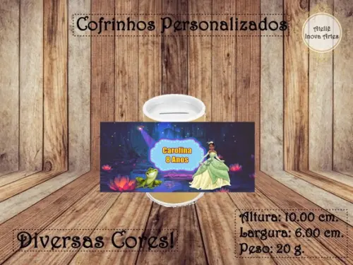 Cofrinho Personalizado Princesa e o Sapo
