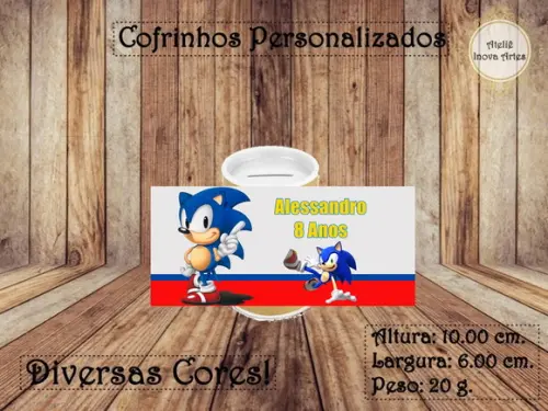 Cofrinho Personalizado Sonic