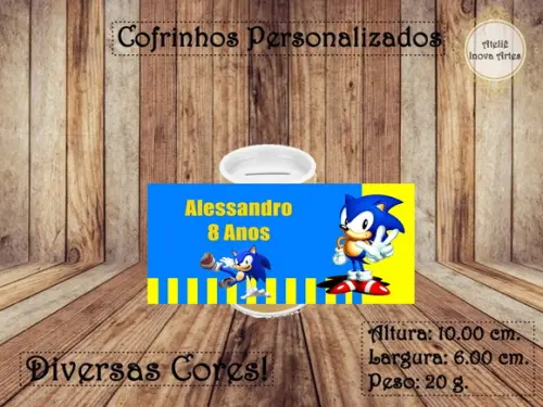 Cofrinho Personalizado Sonic