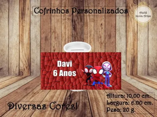 Cofrinho Personalizado Spidey e Seus Amigos Espetaculares