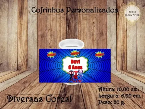 Cofrinho Personalizado Spidey e Seus Amigos Espetaculares
