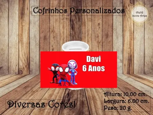 Cofrinho Personalizado Spidey e Seus Amigos Espetaculares