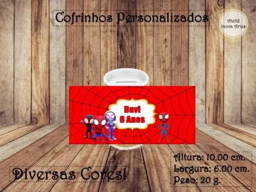 Cofrinho Personalizado Spidey e Seus Amigos Espetaculares