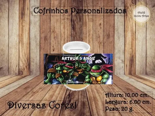 Cofrinho Personalizado Tartarugas Ninjas