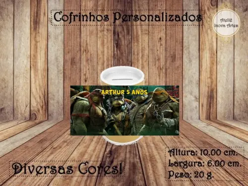Cofrinho Personalizado Tartarugas Ninjas
