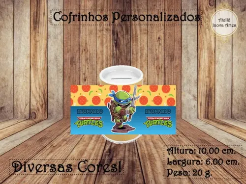 Cofrinho Personalizado Tartarugas Ninjas