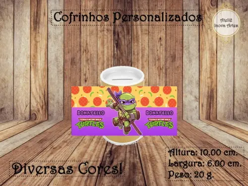 Cofrinho Personalizado Tartarugas Ninjas