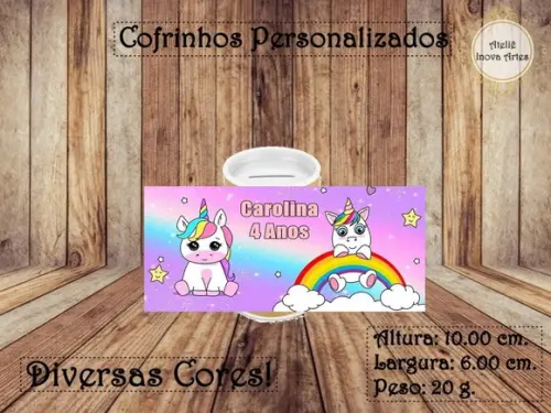 Cofrinho Personalizado Unicórnio