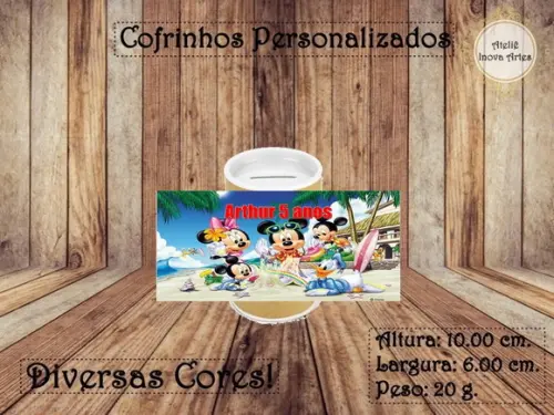 Cofrinho Personalizado Turma do Mickey