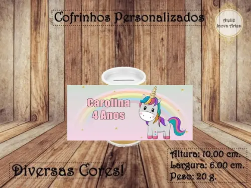 Cofrinho Personalizado Unicórnio