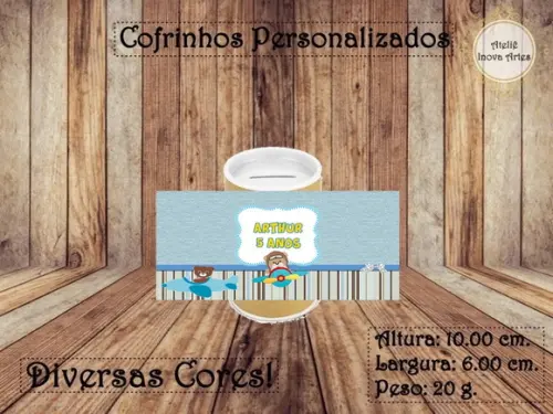 Cofrinho Personalizado Ursinho Aviador