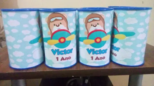 Cofrinho Personalizado Ursinho Aviador