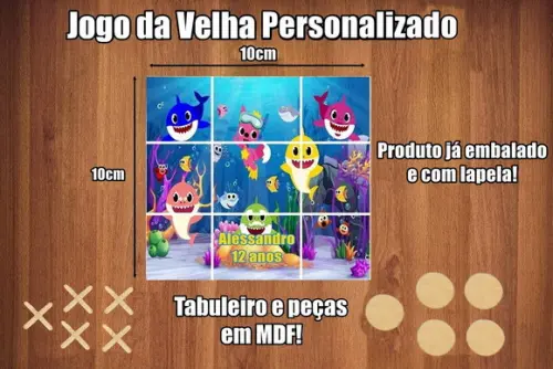 Jogo da Velha Personalizado Baby Shark