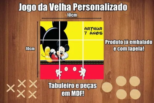 Jogo da Velha Personalizado Mickey