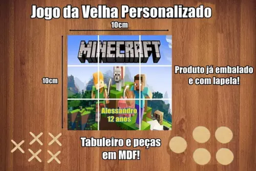Jogo da Velha Personalizado Minecraft