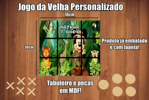 Jogo da Velha Personalizado Mickey Safari