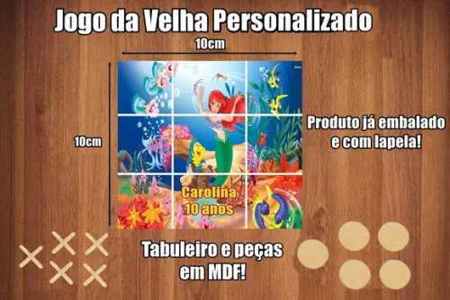Jogo da Velha Personalizado Pequena Sereia