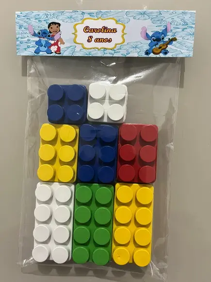 Kit Bloco de Montar Personalizado Lilo e Stitch
