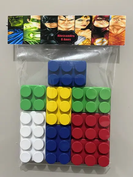 Kit Bloco de Montar Personalizado Liga da Justiça
