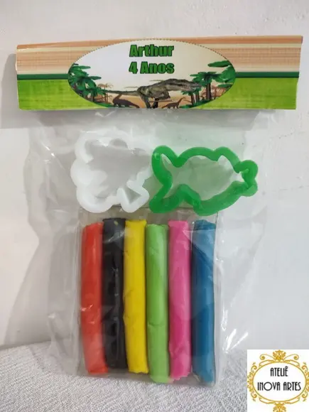 Kit Massinha Personalizada Dinossauro