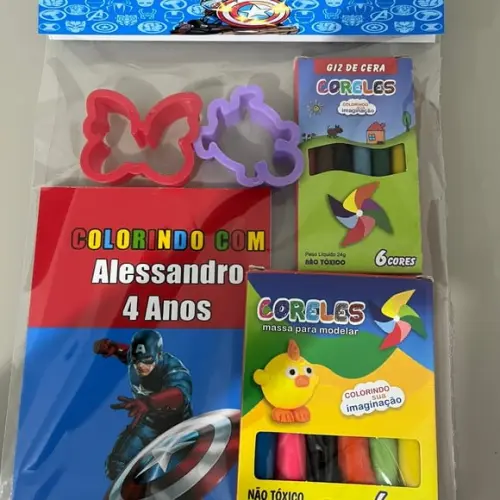 Kit para Colorir + Kit Massinha Capitão América
