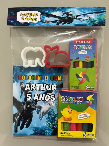 Kit para Colorir + Kit Massinha Como Treinar o Seu Dragão