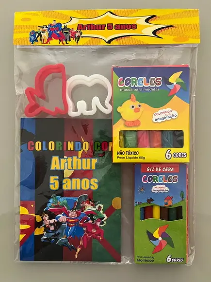 Kit para Colorir + Kit Massinha Liga da Justiça